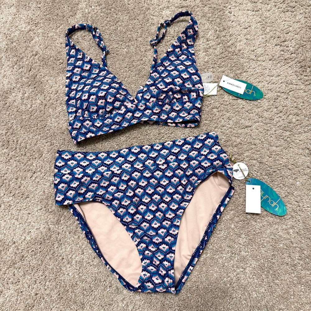 Mynah Lush Leaves Bikini Swimsuit My Deco Bralette Memoire NWT XS